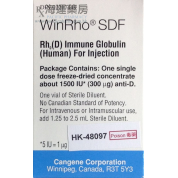 抗Rho(D)免疫球蛋白 WINRHO SDF FOR INJ 1500IU