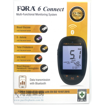 福爾 6合1 藍芽多功能血糖機  Fora 6 Connect Multi-Functional Monitoring System
